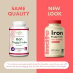 Gentle Iron Tablets - Iron Bisglycinate 28 mg, 6 Month’s Supply - 360 High Strength Tablets - Supplement Suitable for Vegans - Best Immune System Booster for Women & Men - Made in UK
