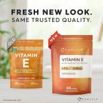 Vitamin E Capsules 400iu | 60 Count | Vitamin E as DL-Alpha Tocopheryl Acetate | No Artificial Preservatives | by Carlyle