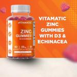 Vitamatic Zinc 50mg Gummies - 60 Vegan Gummies - Gluten Free - Healthy Immune Support for Adults, Men, Women