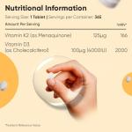 WeightWorld Vitamin D3 4000IU & K2 125μg (MK7) | 365 VIT D Tablets | 1 Year Supply | Easy to Swallow VIT D (6mm in Size) | 1 per Day | Cholecalciferol Form | Vitamin D3 K2 Supplements