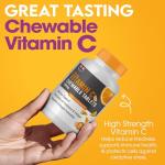 Vitamin C 1000mg Chewable by Club Vits - 90 Tablets - Supports Immune Health and Helps Fight Colds - Helps Reduce Tiredness and Fatigue