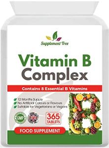 Vitamin B Complex 365 Tablets - with B1, B2, B3, B5, B6, B12, Biotin, Folic Acid - UK Manufactured