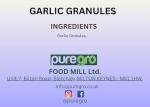 Puregro Garlic Granules 100g | PACK OF 1 | Granulos de ajo | Clove Garlic | Premium Quality Product.