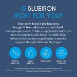 Blueiron Liquid Iron Supplement with Nordic Blueberries + Vitamin C, Vitamin B12, Folic Acid, Biotin and Zinc | 250ml | Suitable for Vegans | Easily Absorbed and Gentle On The Stomach