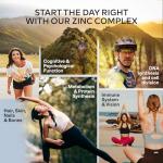 Triple Zinc Supplements for Men and Women - 25mg - with Natural Vitamin C - Zinc Picolinate, Bisglycinate and Monomethionine - 180 Capsules - 6 Months Supply