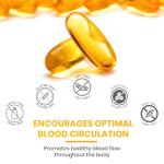 Red Label Health Omega 3 Fish Oil 1000mg, Pack of 60 Soft Gel Capsules (2 Months Supply), Double Strength 180mg EPA and 120mg DHA, Supports Eye, Heart & Brain Health for Men & Women - UK Made