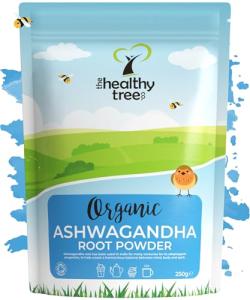 Organic Ashwagandha Powder - Raw Vegan Ashwagandha Root Powder by TheHealthyTree Company - Certified Organic Natural Stress Relief and Energy Support (250g)