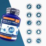 Zipvit Vitamin B12 Tablets High Strength 1100mcg, 1 Year Supply, Pure Methylcobalamin, 360 Vegan Tablets, Reduces Tiredness, Supports Energy and Immunity