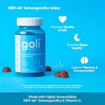 Goli Ashwagandha KSM-66 Gummies | Stress, Sleep & Mood Support | Mixed Berry | Vitamin D, Vegan, Plant Based, Non-GMO, Gluten Free, Gelatin Free | Relax. Restore. Unwind. | 60 Gummies
