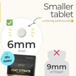 Micro Zinc Tablets 97mg High Strength Formula | One per Day, Easy to Swallow Zinc Supplements for Immune Support, Hormones, Hair, Skin & Nails, Made in UK | 120 Mini Tablets