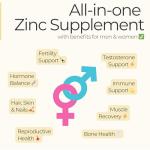 Micro Zinc Tablets 97mg High Strength Formula | One per Day, Easy to Swallow Zinc Supplements for Immune Support, Hormones, Hair, Skin & Nails, Made in UK | 120 Mini Tablets