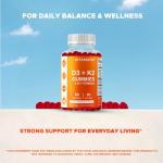 Vitamatic Vitamin D3 + K2 Gummies – 60 Count | Supports Bone, Heart & Immune Health – Promotes Calcium Absorption – Plant-Based, Non-GMO, Gluten-Free