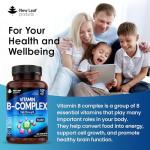 Vitamin B Complex - 365 Small Tablets - All 8 B Vitamins B1-B2-B3-B5-B6-B12, (1 Year Supply) High Strength Biotin, Folic Acid and Vitamin C - Reduction of Tiredness, Energy & Immune Support - UK Made