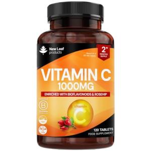 Vitamin C Tablets 1000mg - Enriched with Bioflavonoids & Rosehip - Premium Vitamin C Supplements - Vegan Tablets High Strength Ascorbic Acid VIT C for Normal Immune System UK Made