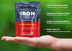 Iron Tablets High Strength 14mg - 365 Tablets, 12 Months Supply - Vegan Iron Supplements for Women and Men - Ferrous Fumarate Energy Tablets, Reduces Tiredness and Fatigue - UK Made Iron Vitamin