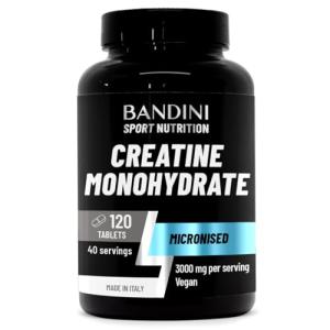 Bandini® Creatine Monohydrate 120 Tablets | Sport Supplement for Energy, Training and Gym | Pre Workout for Men & Women | Alternative to Powder | 100% Vegan Micronised Creatine | Keto Unflavoured