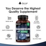 Magnesium Glycinate 4-in-1 Complex 2000mg - High Strength Magnesium Supplements - Bisglycinate,Citrate, Malate, Oxide - 360 Capsules 449mg Elemental - Vegan UK Made by New Leaf