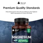 Magnesium Glycinate 4-in-1 Complex 2000mg - High Strength Magnesium Supplements - Bisglycinate,Citrate, Malate, Oxide - 360 Capsules 449mg Elemental - Vegan UK Made by New Leaf