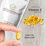 UKHealthHouse Premium - Vitamin E 400iu Capsules x 360 - Anti-Oxidant, Gluten Free, Dairy Free, Highly Absorbable, Skin Support
