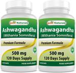 Best Naturals Ashwagandha 500 mg 120 Capsules (120 Count (Pack of 2))