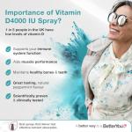Vitamin D3 4000 IU Oral Spray, High Strength Vitamin D Supplement, 3-Month Supply, Sugar-Free Peppermint Flavour, Made in The UK | BetterYou