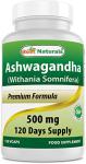 Best Naturals Ashwagandha 500 mg 120 Capsules (120 Count (Pack of 2))