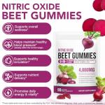 Beet Root Gummies, 90 Count Beet Gummies for Heart Health Support, Extract Supplement with Vitamin C, B12, Grape Seed Extract & Black Pepper, Sugar Free, Boost Energy Levels, Supports Immune