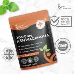 Ashwagandha 2000mg - 120 Vegan Tablets Pure High Strength Ashwagandha Root Extract - 2 Months Supply - Ashwagandha Supplement (not Ashwagandha Capsules or Gummies) Non-GMO and Made in The UK