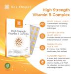 Healthspan Vitamin B Complex | 8 B-Complex Vitamins | Heart Health, Mental Performance & Psychological Function | Combat Tiredness & Fatigue | Gelatin Free | Vegan (120 Tablets (High Strength))