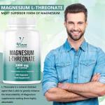Vinco Magnesium L-Threonate Supplement - 120 High Strength Magnesium L Threonate Capsules - 2000mg Bioavailable Form of Magnesium per Serving - Non-GMO & Gluten Free - Made in The UK