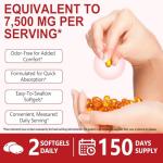 Aged Garlic Extract Softgels-7,500 mg| Odorless Garlic, 15:1 Extract & Low-Temp 2-Year Aging for Heart/Circulation Health/Immune Support, Rich in Antioxidant, Swallow It Whole, Gentle & Natural|300Pcs