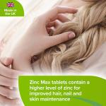 Lindens Zinc Max Tablets - 90 Pack - Provides 300% Nrv Dose, Fortified with Vitamin C & Copper to Contribute Towards Healthy Hair, Skin, Nails, Vision & Hormone Balance - UK Made, Letterbox Friendly