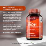 Nutravita Iron Tablets 28mg – 180 Vegan Tablets (3 Month Supply of Iron Supplements) – Contributes to The Reduction of Tiredness and Fatigue – Suitable for Men and Women – Made in The UK