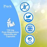 Magnesium Glycinate Capsules Provide 300 mg of Pure Elemental Magnesium Per Serving 120 Vegan Caps | Magnesium Supplement Non GMO, Dairy & Gluten Free