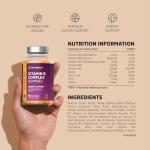 Vitamin B Complex Gummies | 60 Count - Tablet Alternative | High Strength Supplement with Vitamin B12, B6, B12, B2, B3, B5, Biotin, Folic Acid, Zinc and Iodine | Passion Fruit Flavour | by Horbaach