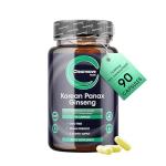 Panax Ginseng Capsules |10,000mg Korean Ginseng Per Capsule | 20% Ginsenosides | 90 Day Supply | Vegan High Strength Extract for Men & Women