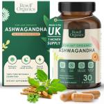 Organic Ashwagandha KSM-66® Extract - 30 Capsules 550mg 1 Month Supply - High Strength Supplement for Performance Energy Boost Muscle Recovery Immune Support - Made in England by Reself Organics