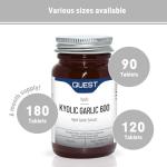Quest - 30x Kyolic Garlic Tablets. High Strength 600mg Odourless Aged Garlic Extract for Heart, Immune, Digestive & Cognitive Health. Daily Dietary Supplement. Vegan & Gluten-Free (Pack of 1)