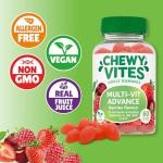 Chewy Vites Adult Multivitamin Advance, 60 Multivitamin Gummies, 12 Essential Nutrients, 2 Months Supply, Real Fruit Juice, Vegan, Berries Flavour