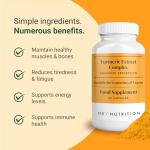 Hey Nutrition Turmeric Extract Complex - Vitamin D3 & C, Black Pepper Extract - Support Muscle & Joint Relief - Maximum Potency & Enhanced Absorption - UK Manufactured - 60 Vegan Capsules