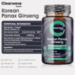 Panax Ginseng Capsules |10,000mg Korean Ginseng Per Capsule | 20% Ginsenosides | 90 Day Supply | Vegan High Strength Extract for Men & Women