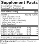 NATURELO Vitamin E with Mixed Tocopherols from Natural Sources (Coconut, Sunflower & Rice Bran) - 180mg - Includes Avocado, Mango, Kiwi & BlackBerry Extracts - 90 Vegan Capsules | 3 Months Supply