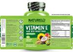 NATURELO Vitamin E with Mixed Tocopherols from Natural Sources (Coconut, Sunflower & Rice Bran) - 180mg - Includes Avocado, Mango, Kiwi & BlackBerry Extracts - 90 Vegan Capsules | 3 Months Supply