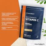 Vitamin C Tablets 1500mg | 180 Count | High Strength Vitamin C as Ascorbic Acid | Suitable for Vegetarian and Vegan | by Horbaach