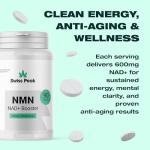 NMN = NAD+ Supplement, 600mg per Serving, Enhanced Absorption, Actual NAD+ Supplement for Cellular Repair & Energy Metabolism | Vegan, Non-GMO