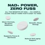 NMN = NAD+ Supplement, 600mg per Serving, Enhanced Absorption, Actual NAD+ Supplement for Cellular Repair & Energy Metabolism | Vegan, Non-GMO