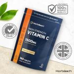 Vitamin C Tablets 1500mg | 180 Count | High Strength Vitamin C as Ascorbic Acid | Suitable for Vegetarian and Vegan | by Horbaach