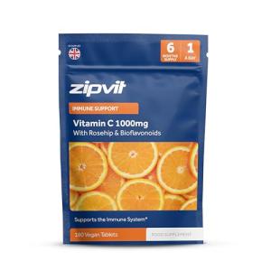 Zipvit Vitamin C 1000mg, 180 High Strength Vitamin C Tablets with Rosehip & Bioflavonoids, Vegan VIT C Supplement, Supports The Immune System and Reduction of Tiredness and Fatigue