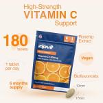Zipvit Vitamin C 1000mg, 180 High Strength Vitamin C Tablets with Rosehip & Bioflavonoids, Vegan VIT C Supplement, Supports The Immune System and Reduction of Tiredness and Fatigue