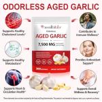 Aged Garlic Extract Capsules 7500mg Odorless,for Heart Health, Immune Support,Garlic Supplement,Non-GMO, Gluten-Free, Vegetarian|300 Softgels